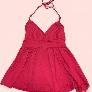 Arizona Pink Halter Top with beaded straps size small